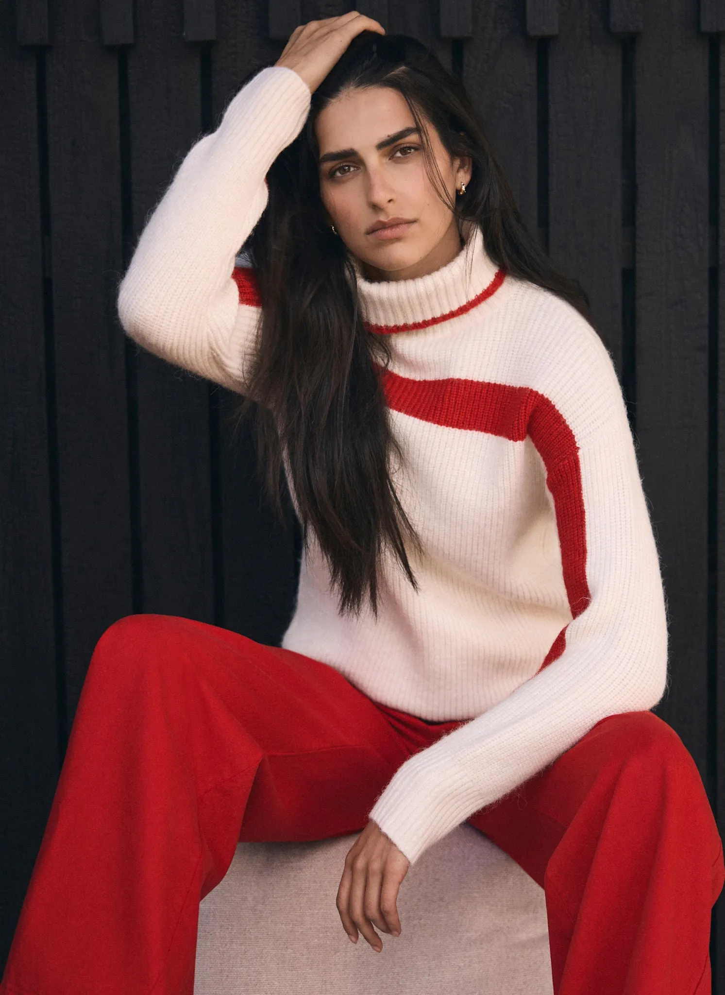 Cream Contrast Stripe Jumper sold by Mint Velvet product image thumbnail 4