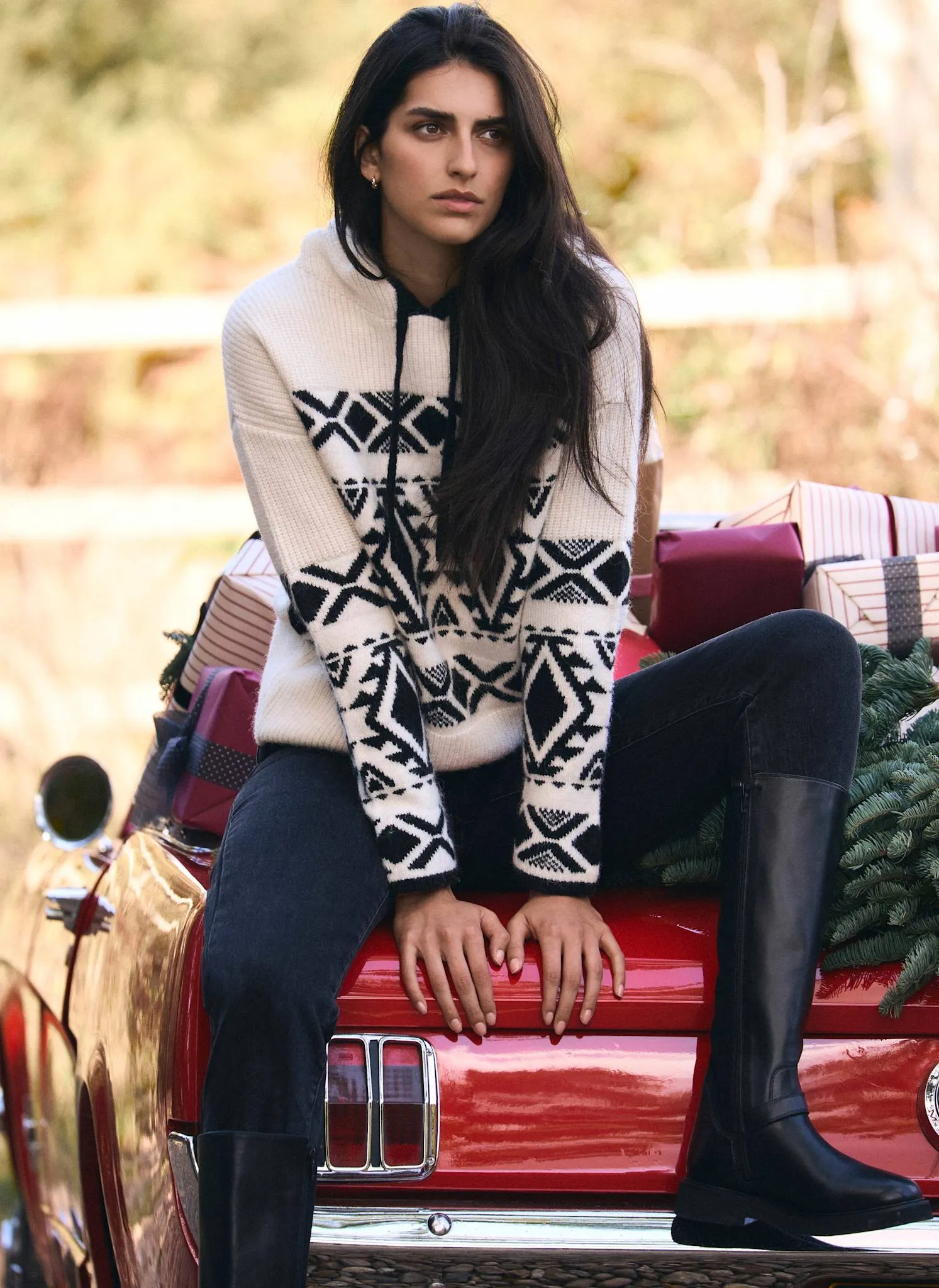 Cream Fair Isle Knit Hood Jumper sold by Mint Velvet product image thumbnail 5