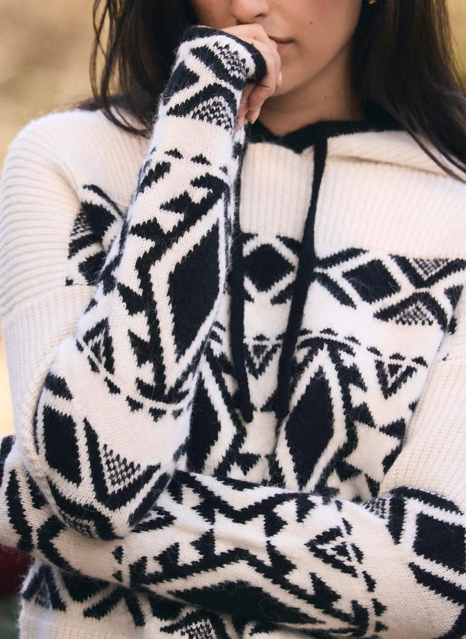 Cream Fair Isle Knit Hood Jumper sold by Mint Velvet product image thumbnail 4
