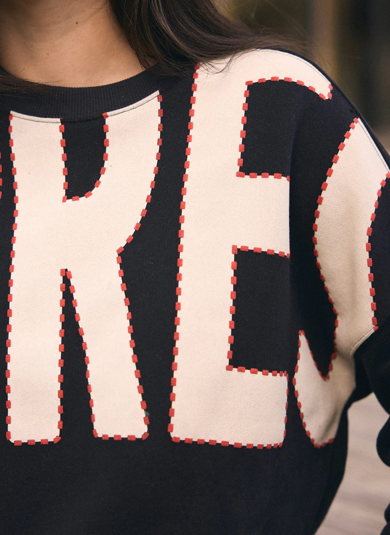 Black Cotton Blend Graphic Apres Sweatshirt sold by Mint Velvet product image thumbnail 4