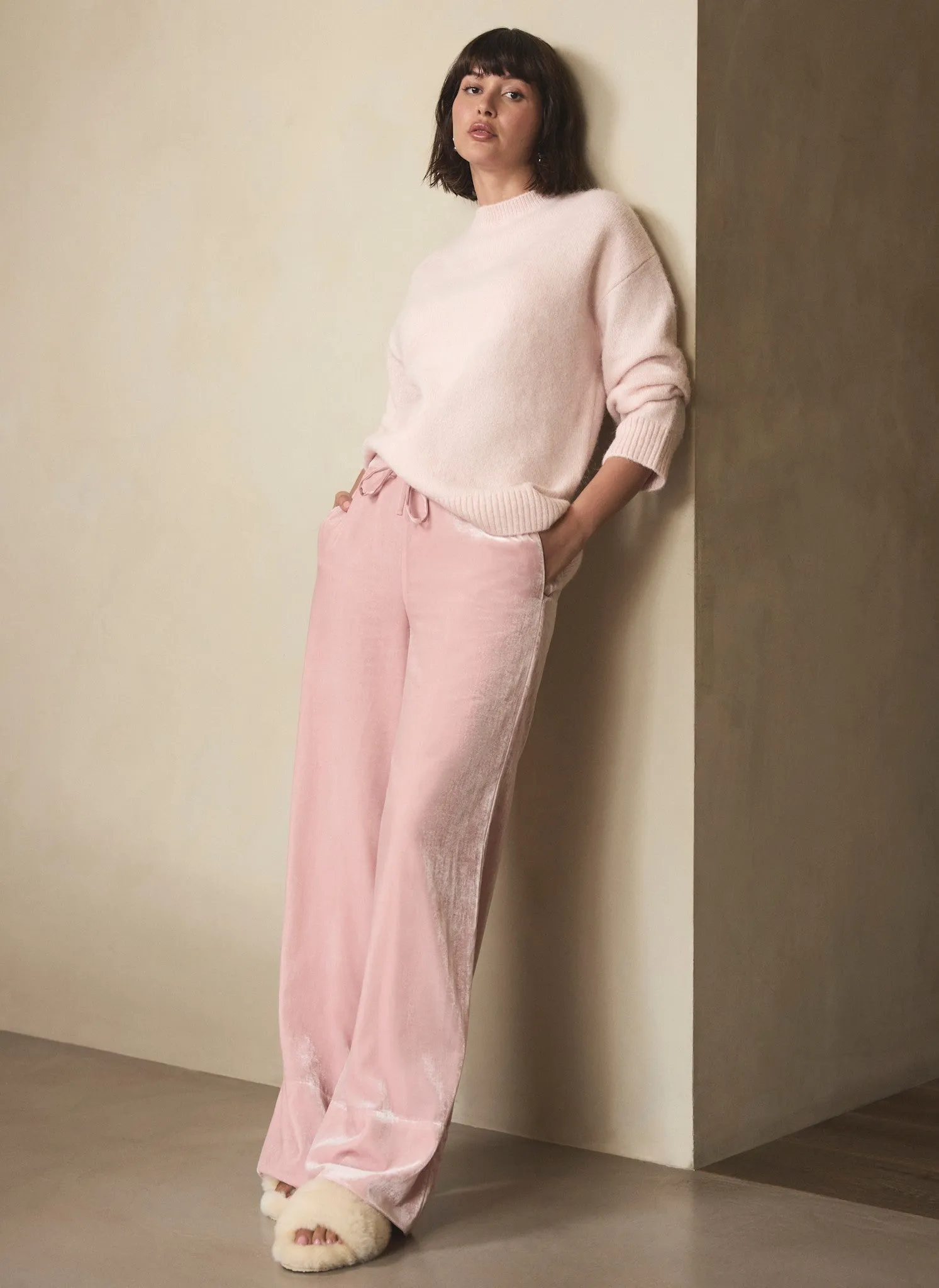 Pink Velvet Wide Trousers sold by Mint Velvet