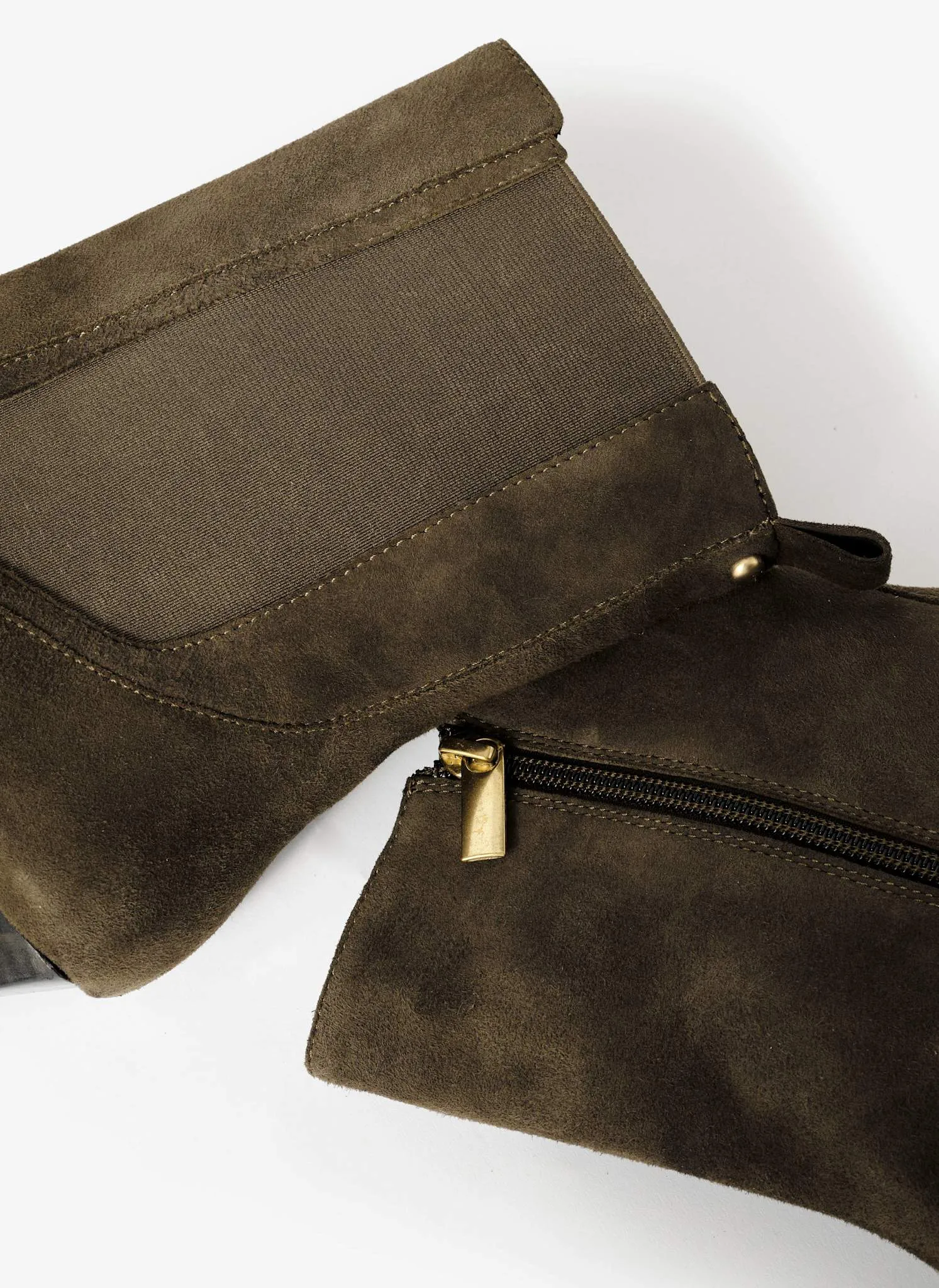 Ivy Khaki Suede Kitten Heel Ankle Boots sold by Mint Velvet product image thumbnail 4