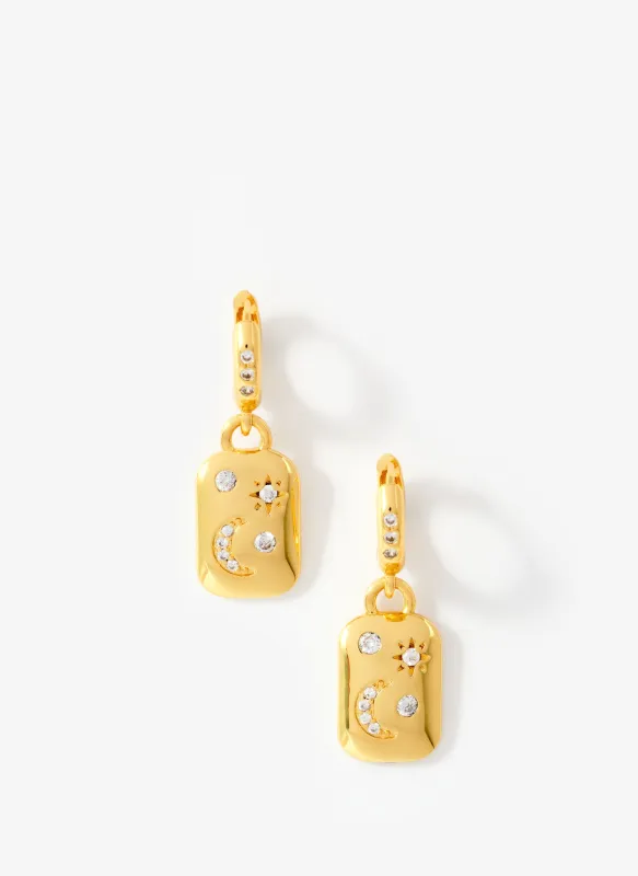 Gold Plated Star Hoop Earrings made by Mint Velvet