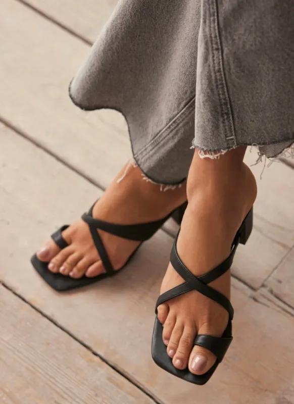 Black Leather Mules sold by Mint Velvet