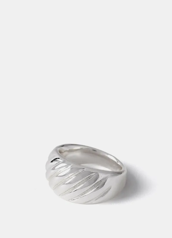 Silver Plated Ribbed Ring sold by Mint Velvet