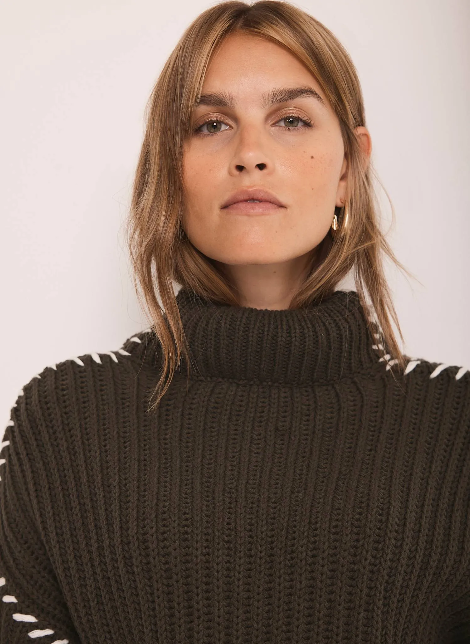 Khaki Cotton Blend Jumper sold by Mint Velvet product image thumbnail 5