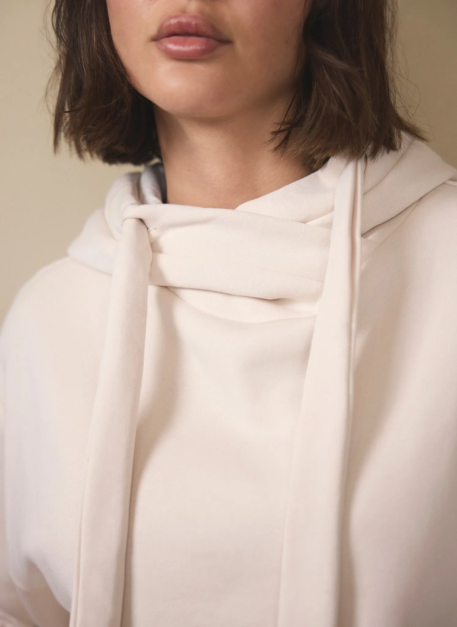 Pink Cotton Blend Cropped Bubble Hem Hoodie sold by Mint Velvet product image thumbnail 3