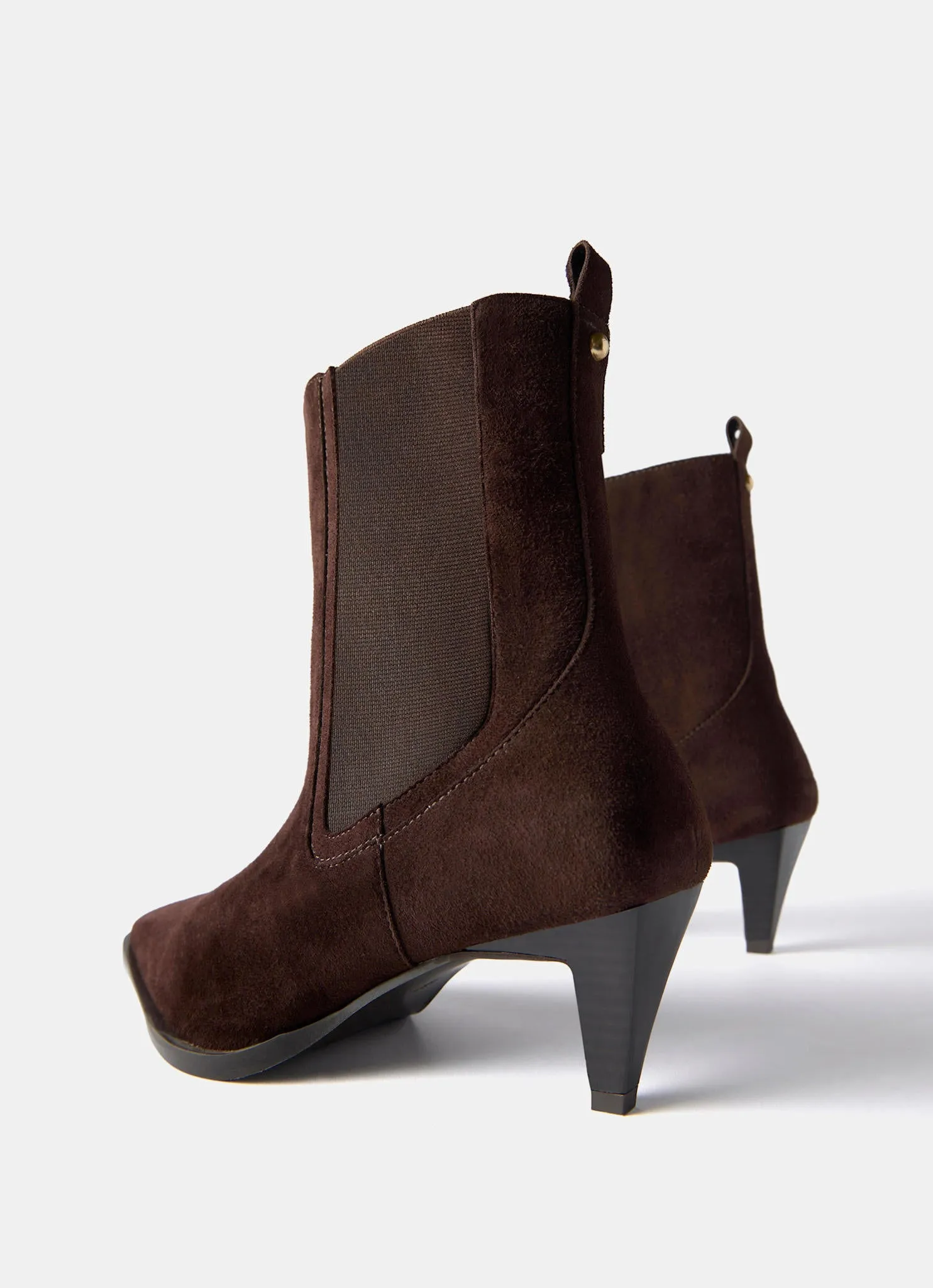 Ivy Brown Suede Kitten Heel Ankle Boots sold by Mint Velvet product image thumbnail 3