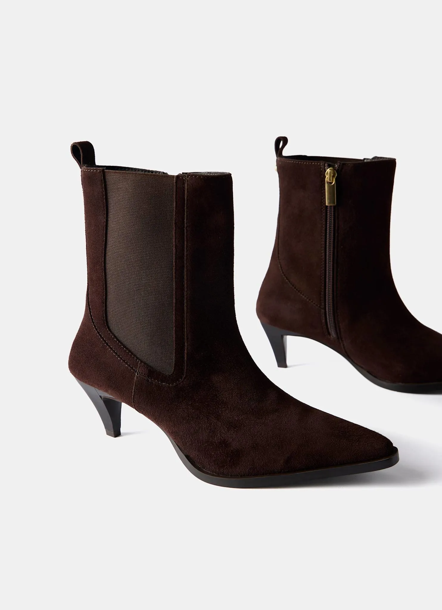 Ivy Brown Suede Kitten Heel Ankle Boots sold by Mint Velvet product image thumbnail 2