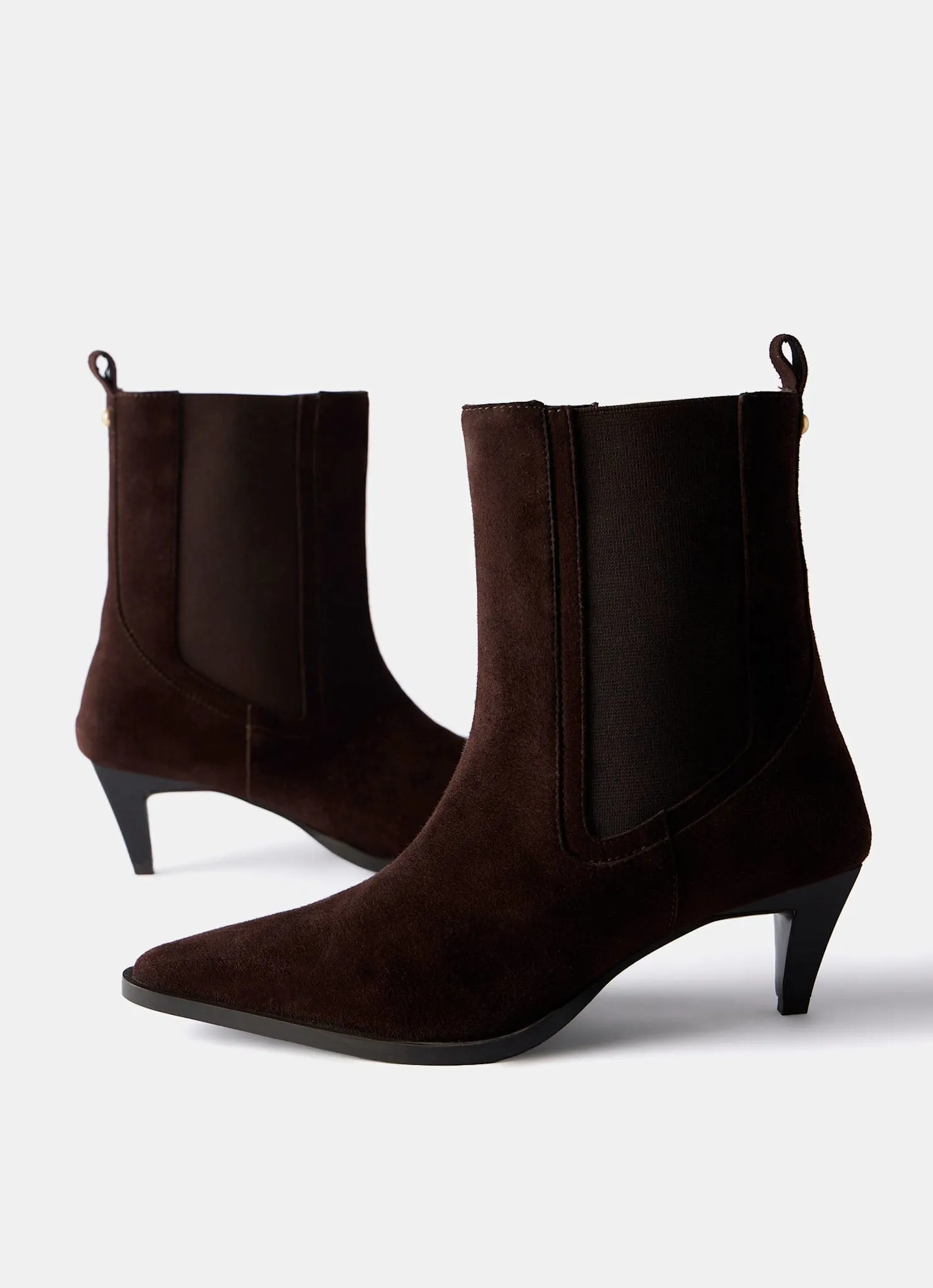 Ivy Brown Suede Kitten Heel Ankle Boots sold by Mint Velvet product image thumbnail 4