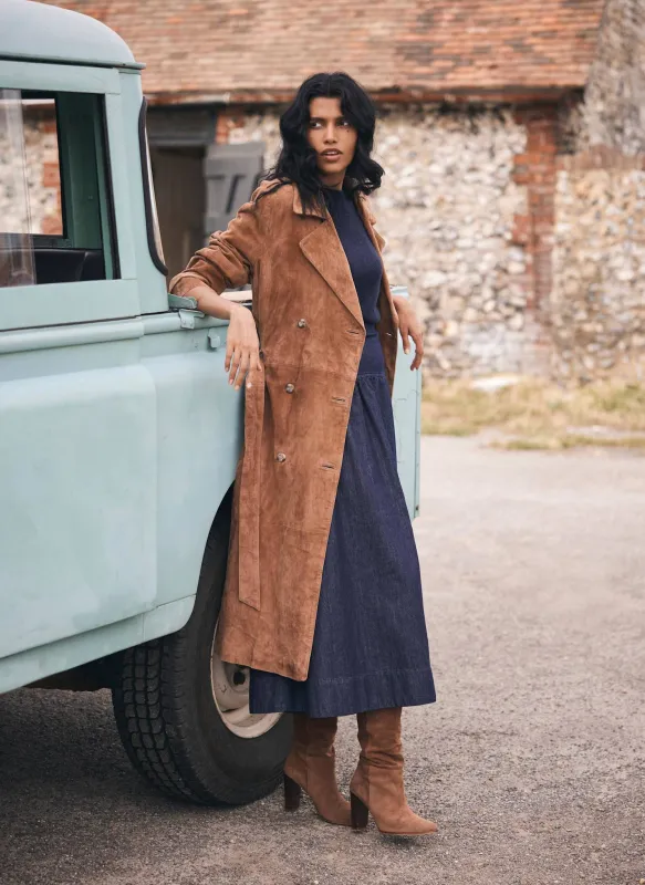 Tan Suede Trench Coat sold by Mint Velvet