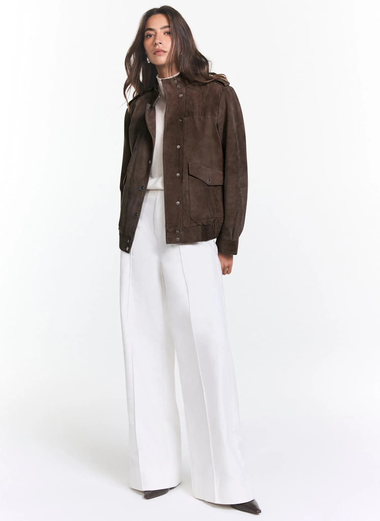 Brown Suede Bomber Jacket sold by Mint Velvet product image thumbnail 2