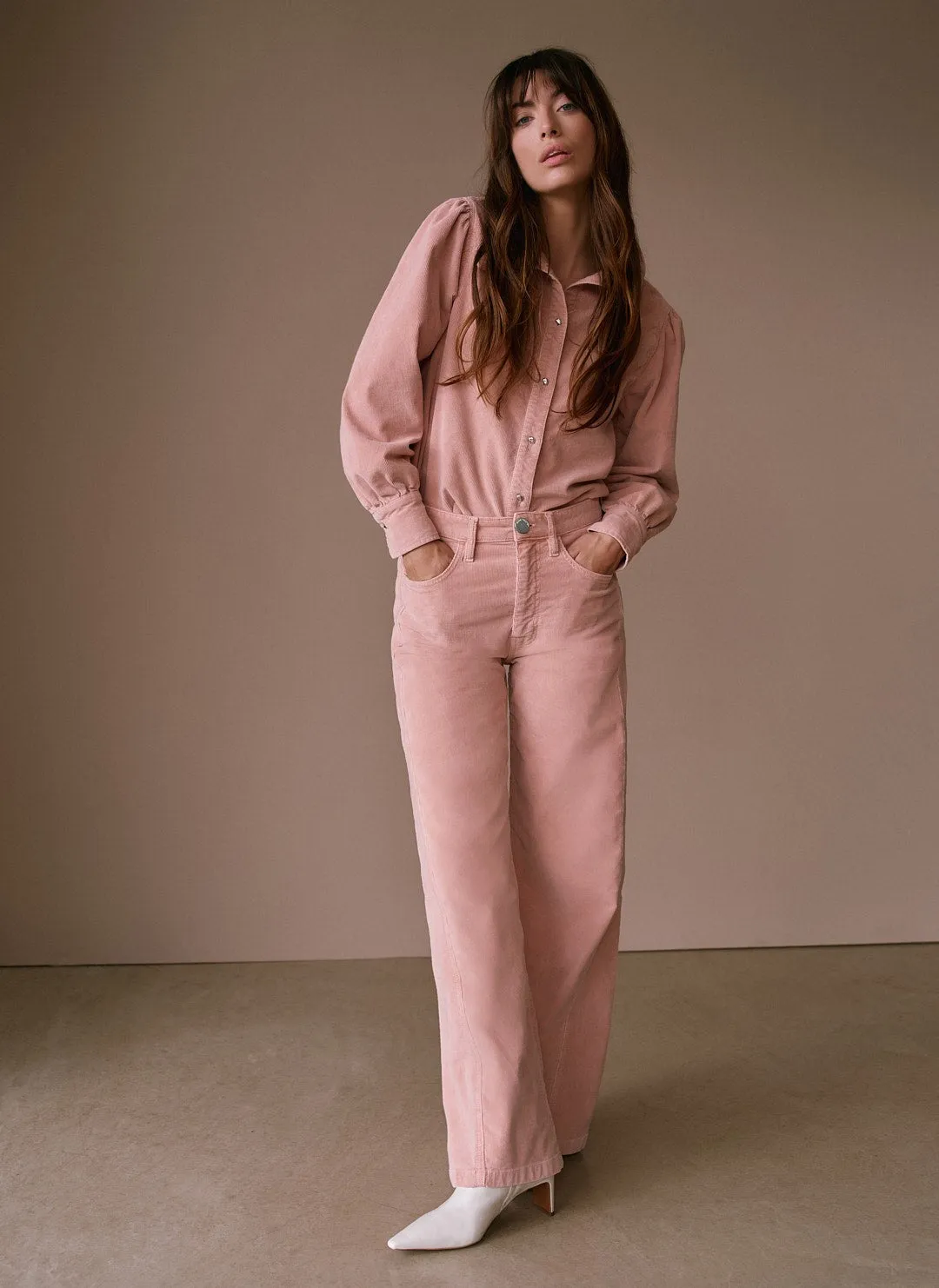 Pink Corduroy Wide Trousers sold by Mint Velvet product image thumbnail 2