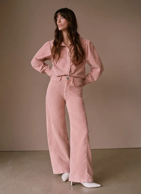 Pink Corduroy Wide Trousers sold by Mint Velvet