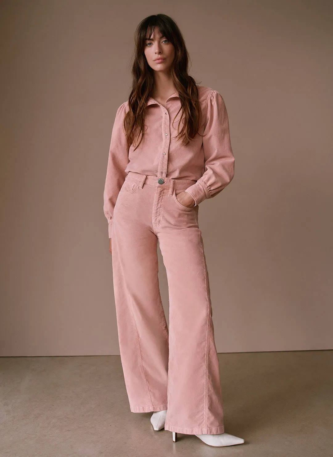 Pink Corduroy Wide Trousers sold by Mint Velvet product image thumbnail 4