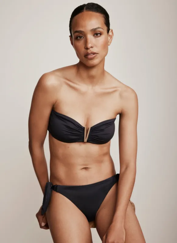 Black Trim Bandeau Bikini Top sold by Mint Velvet