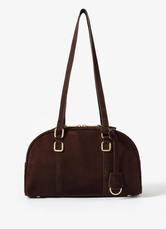 Otti Brown Suede Shoulder Bag sold by Mint Velvet