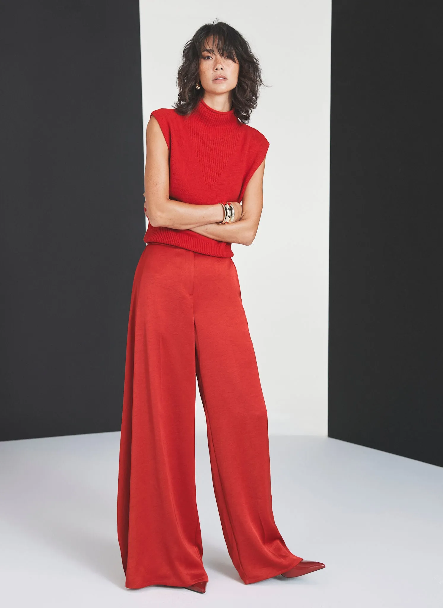 Red Cashmere Blend Sleeveless Top sold by Mint Velvet product image thumbnail 3