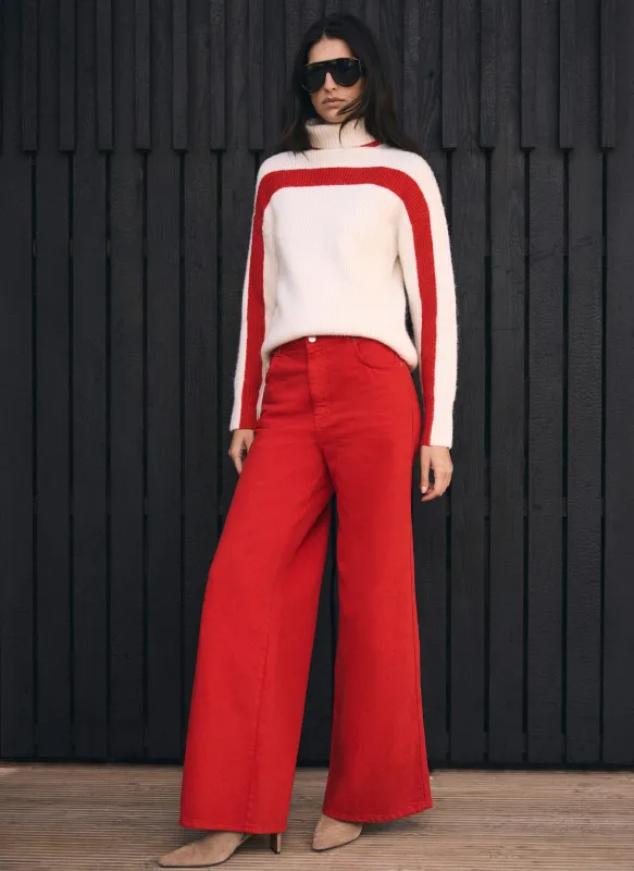 Red Wide Leg Jeans made by Mint Velvet