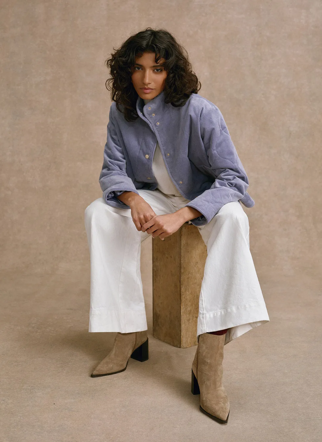 Blue Corduroy Quilted Jacket sold by Mint Velvet product image thumbnail 5