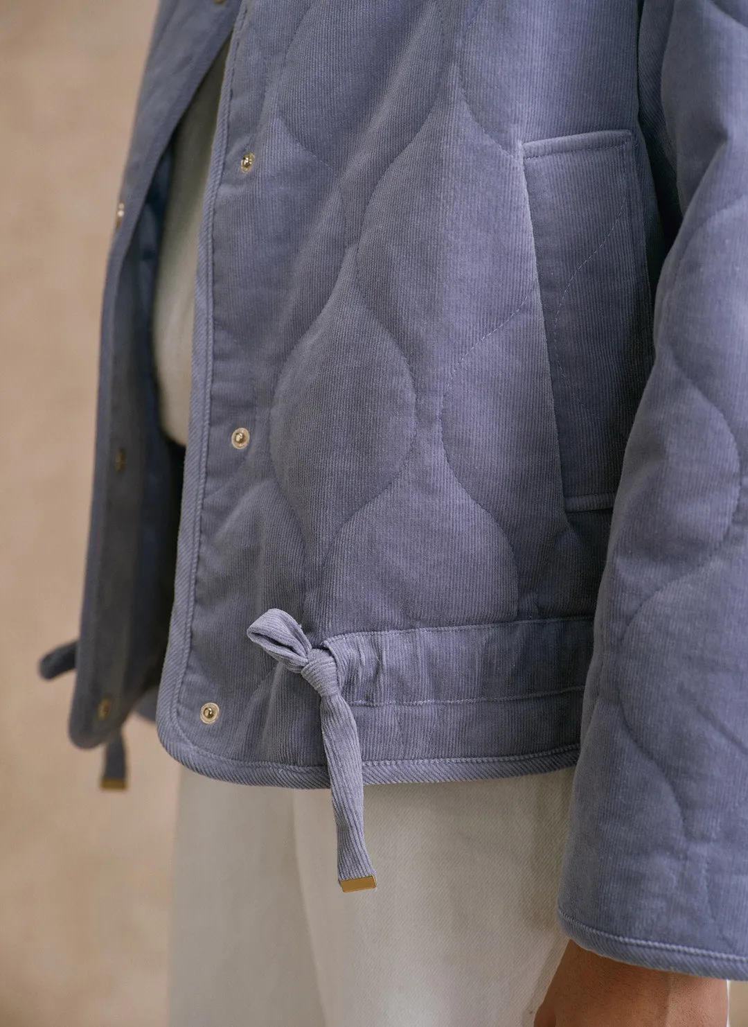 Blue Corduroy Quilted Jacket sold by Mint Velvet product image thumbnail 4