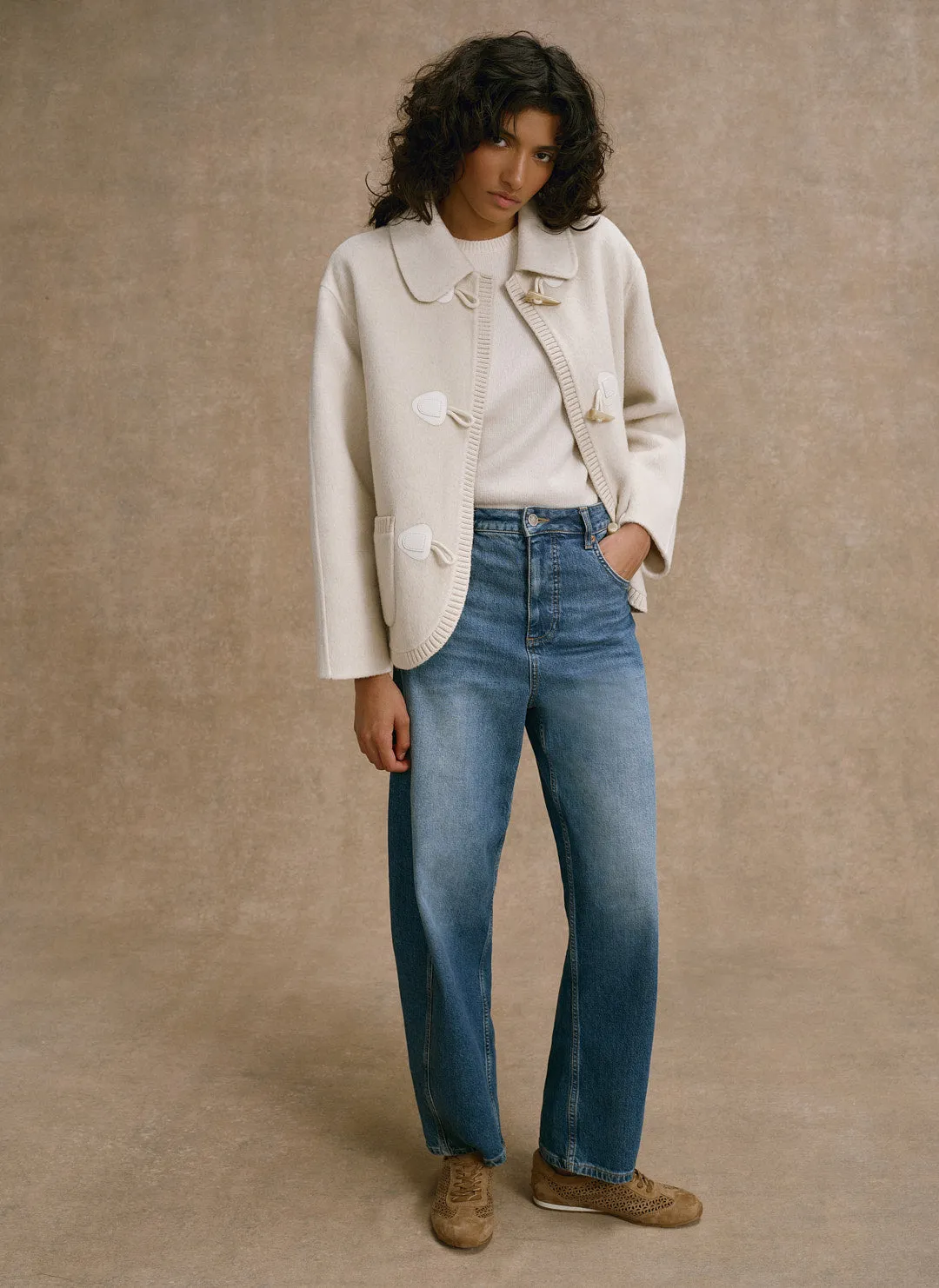 Cream Wool Blend Hand Finished Jacket sold by Mint Velvet product image thumbnail 2