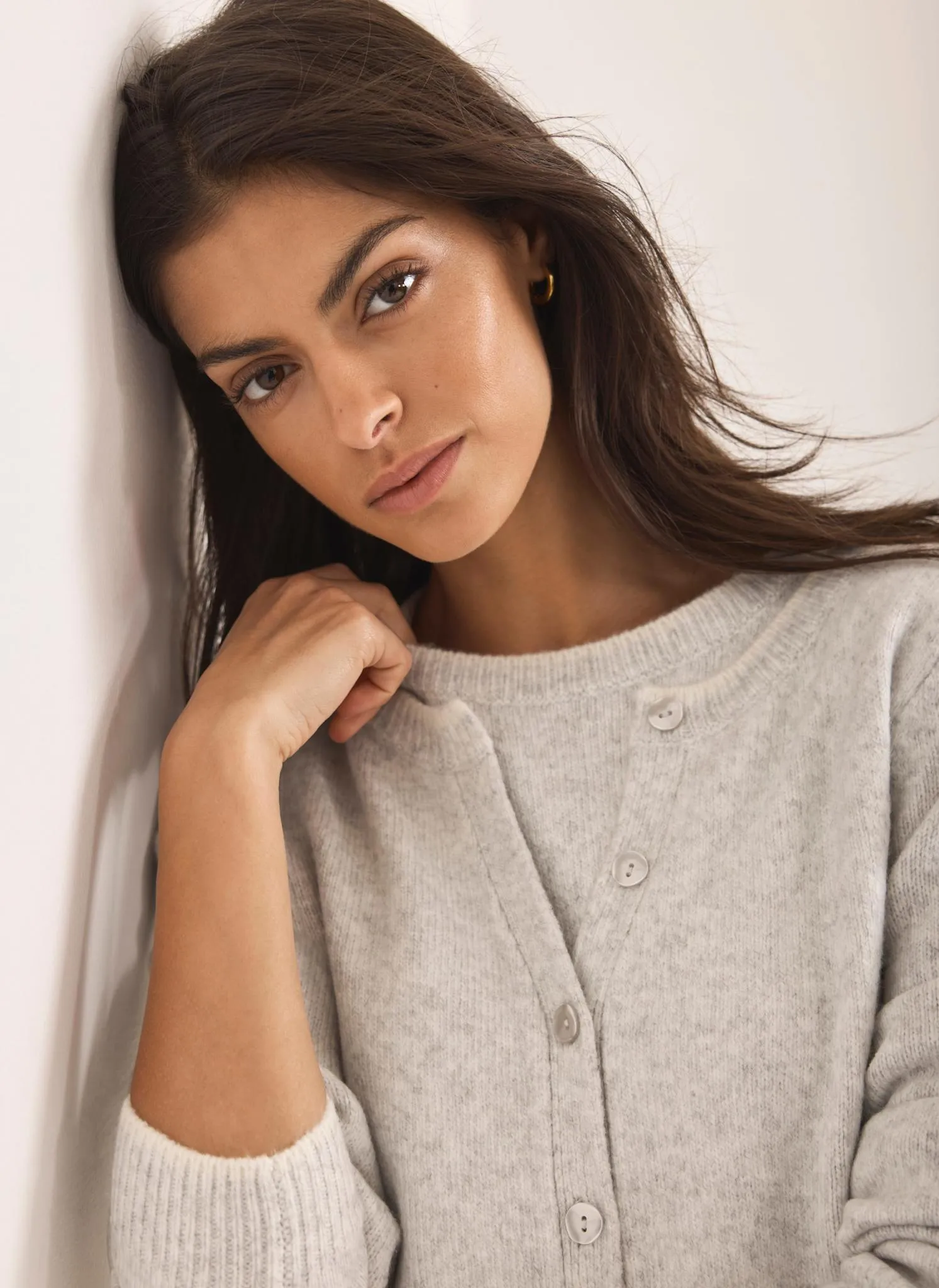 Grey Layered Knit Cardigan sold by Mint Velvet product image thumbnail 4