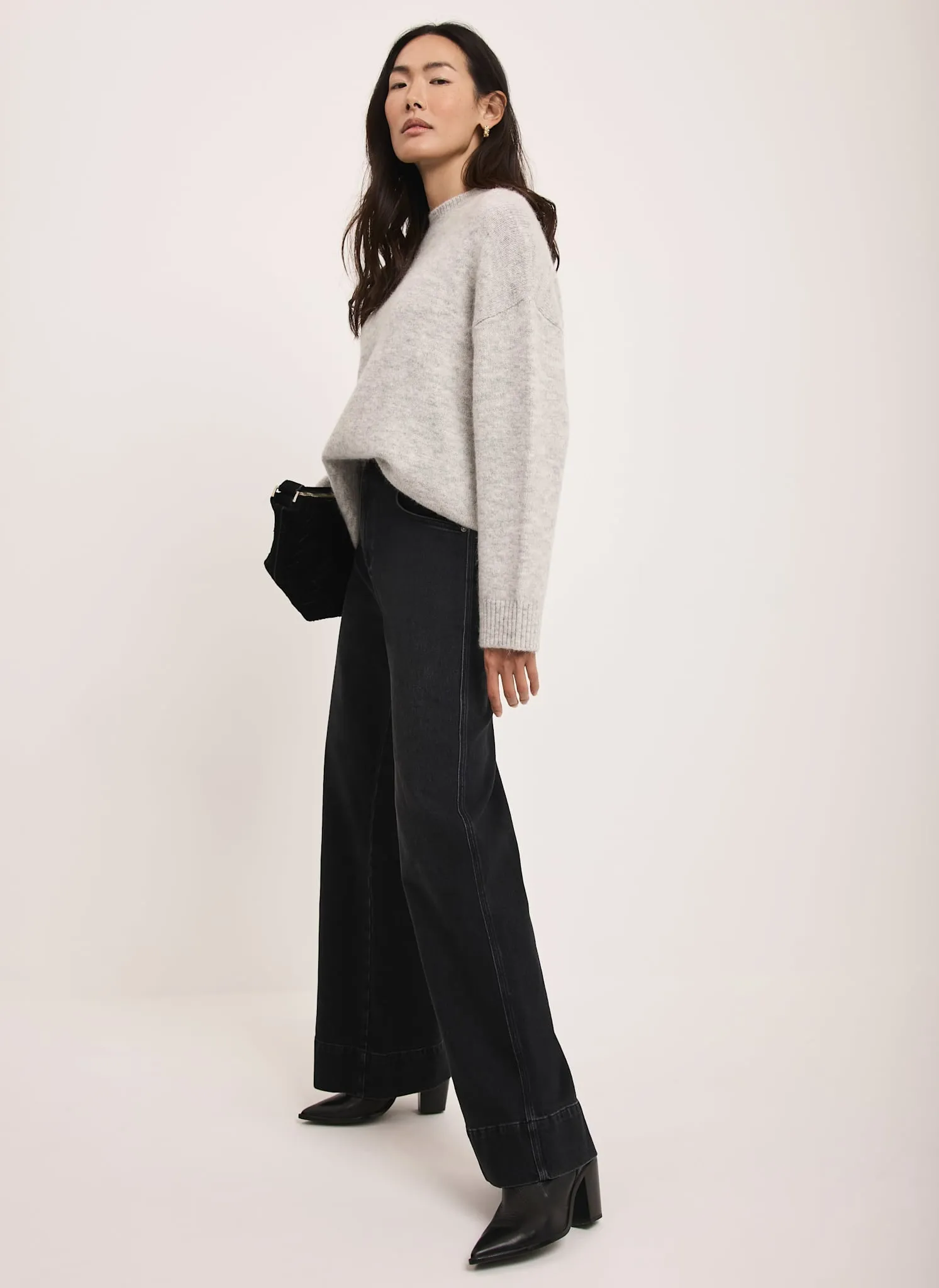 Grey Wool Blend Longline Jumper sold by Mint Velvet product image thumbnail 5