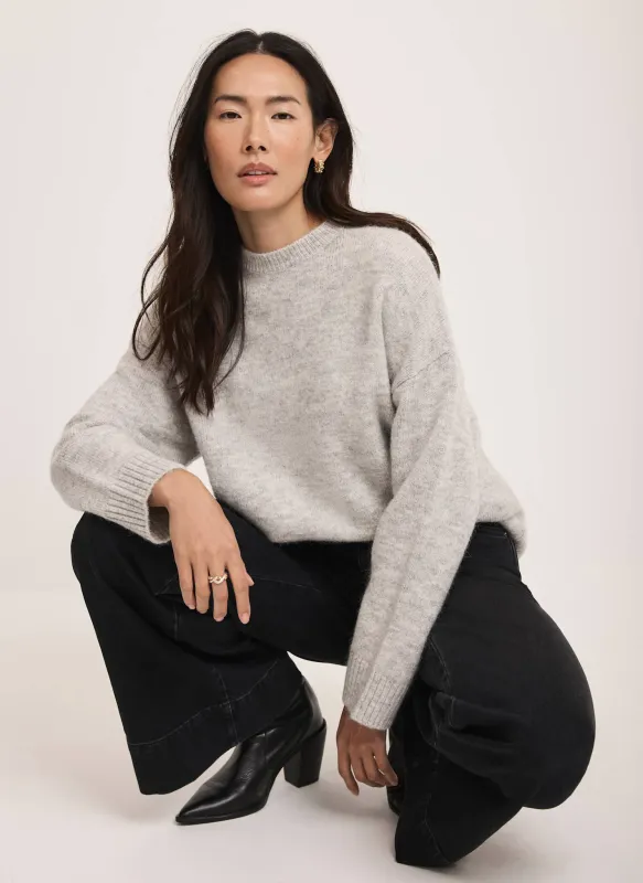 Grey Wool Blend Longline Jumper sold by Mint Velvet