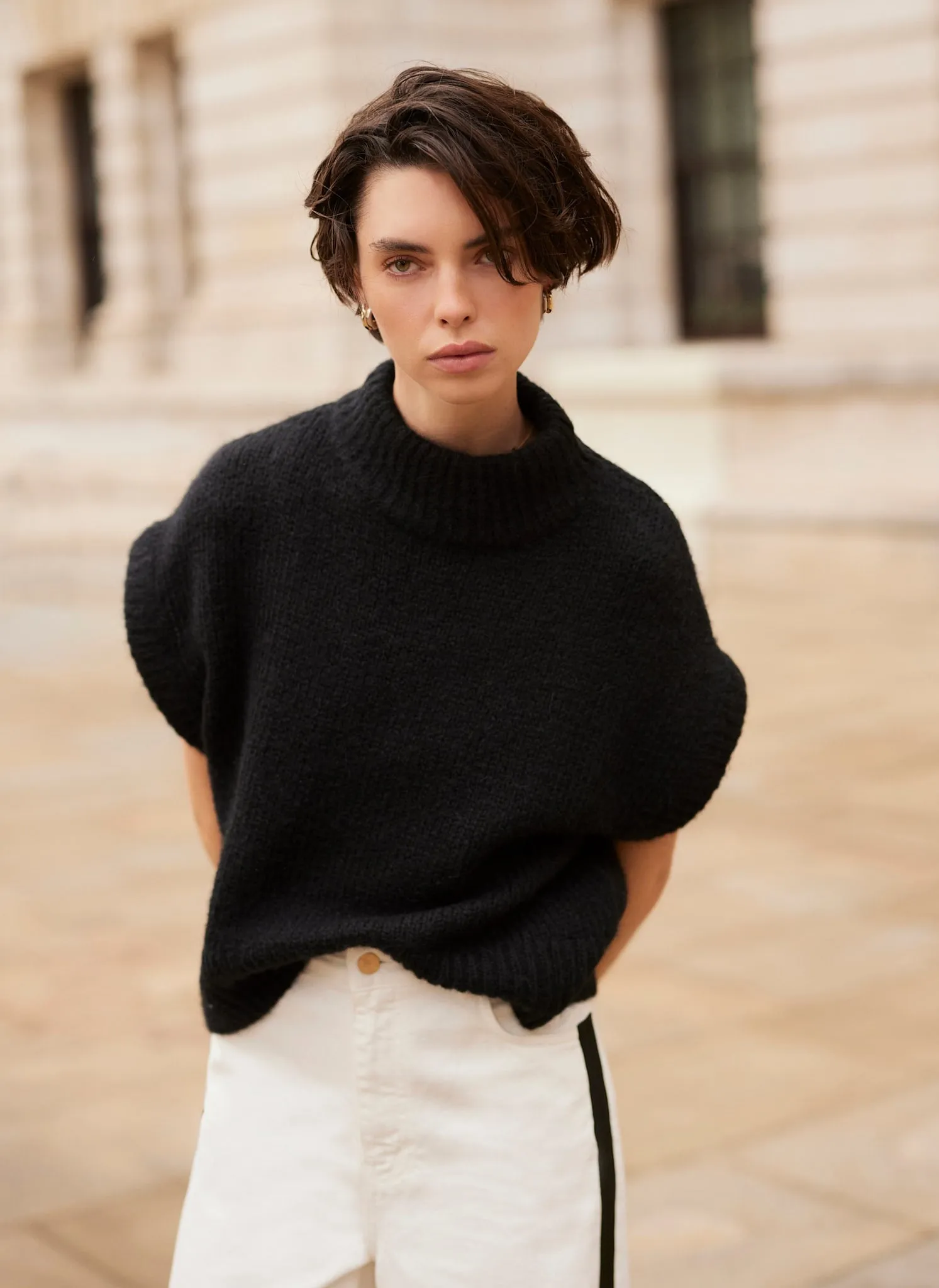 Black Wool Blend Knit Top sold by Mint Velvet product image thumbnail 2