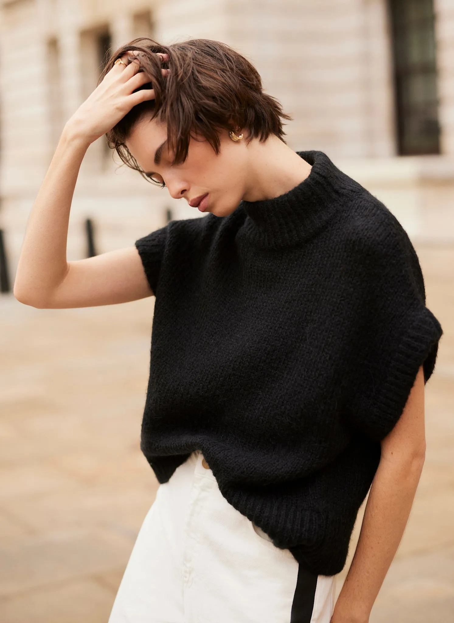 Black Wool Blend Knit Top sold by Mint Velvet product image thumbnail 4