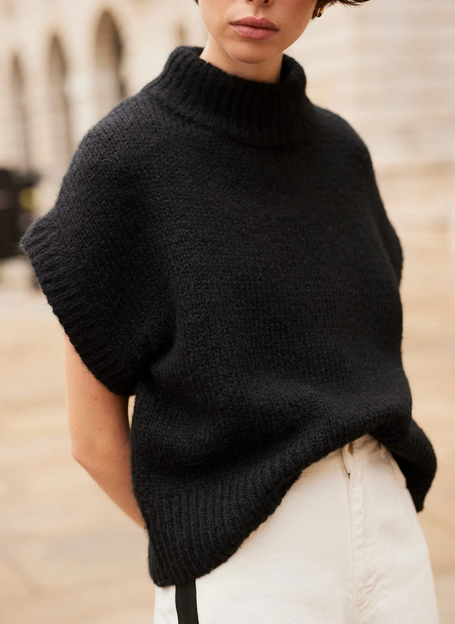 Black Wool Blend Knit Top sold by Mint Velvet product image thumbnail 3