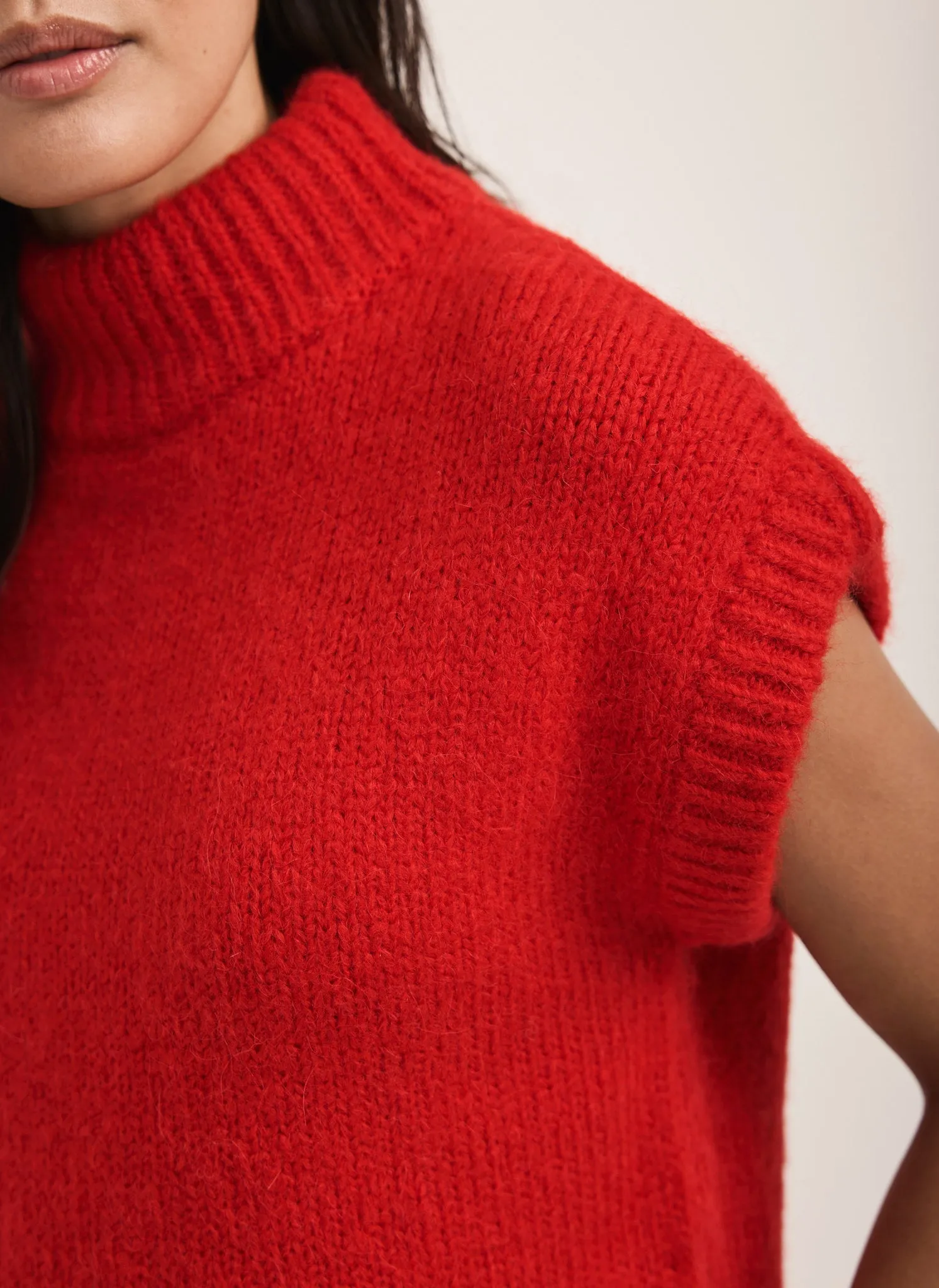 Red Wool Blend Knit Top sold by Mint Velvet product image thumbnail 4