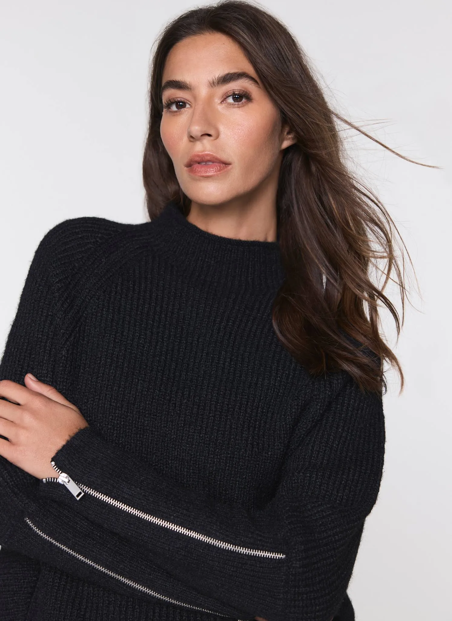 Black Zip Cuff Detail Jumper sold by Mint Velvet product image thumbnail 5