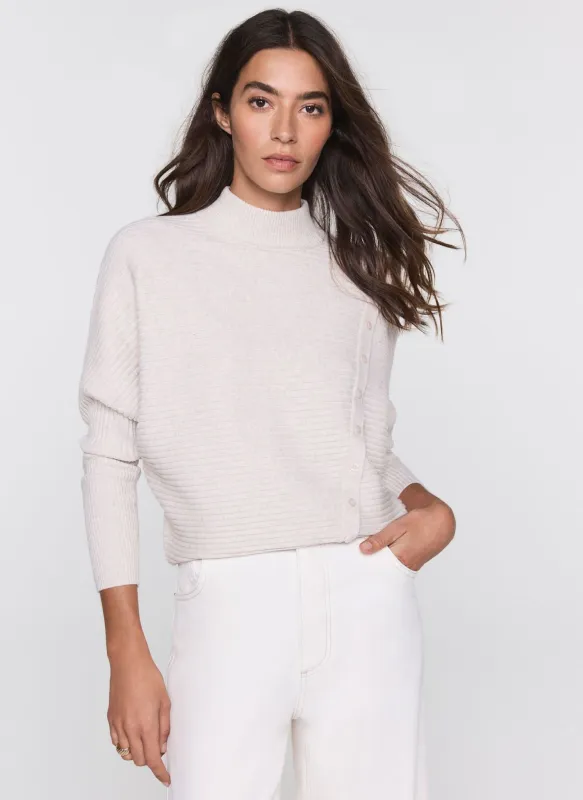 Neutral Button Detail Ribbed Jumper sold by Mint Velvet