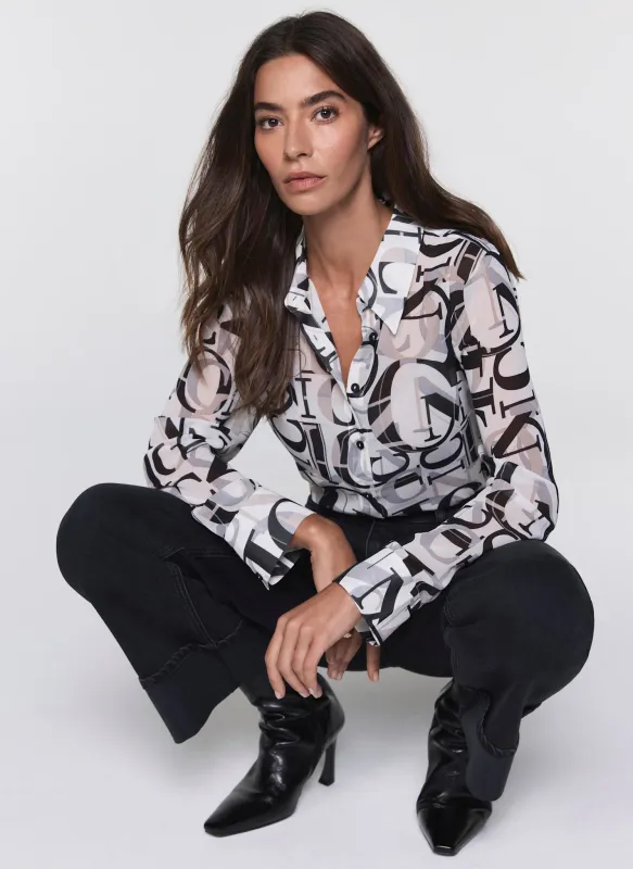 Cream Iconic Print Shirt sold by Mint Velvet