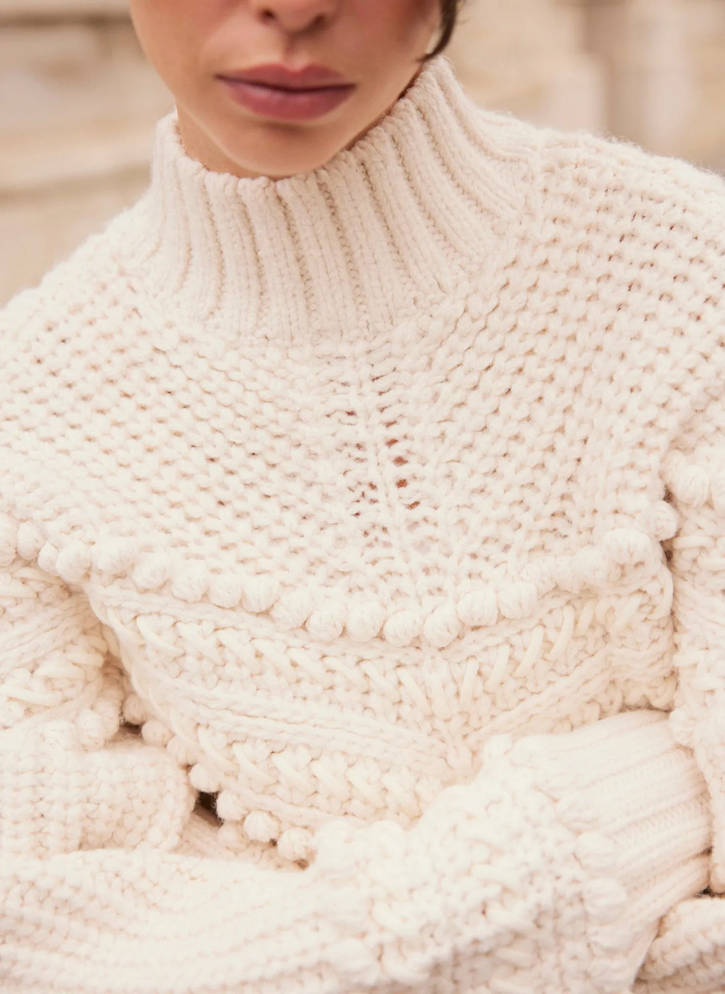 Cream Bobble Detail Knit Jumper sold by Mint Velvet product image thumbnail 3
