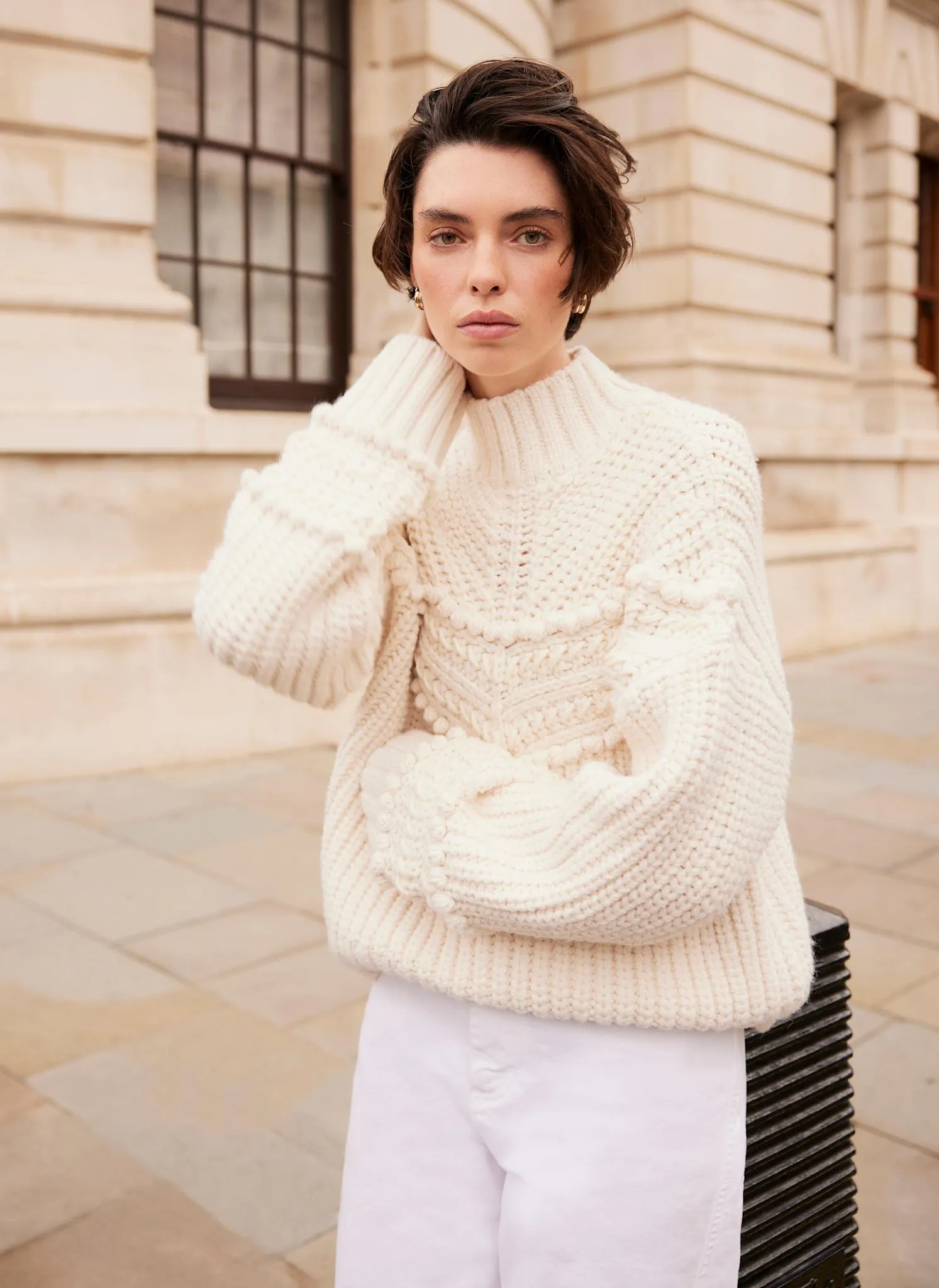 Cream Bobble Detail Knit Jumper sold by Mint Velvet product image thumbnail 4