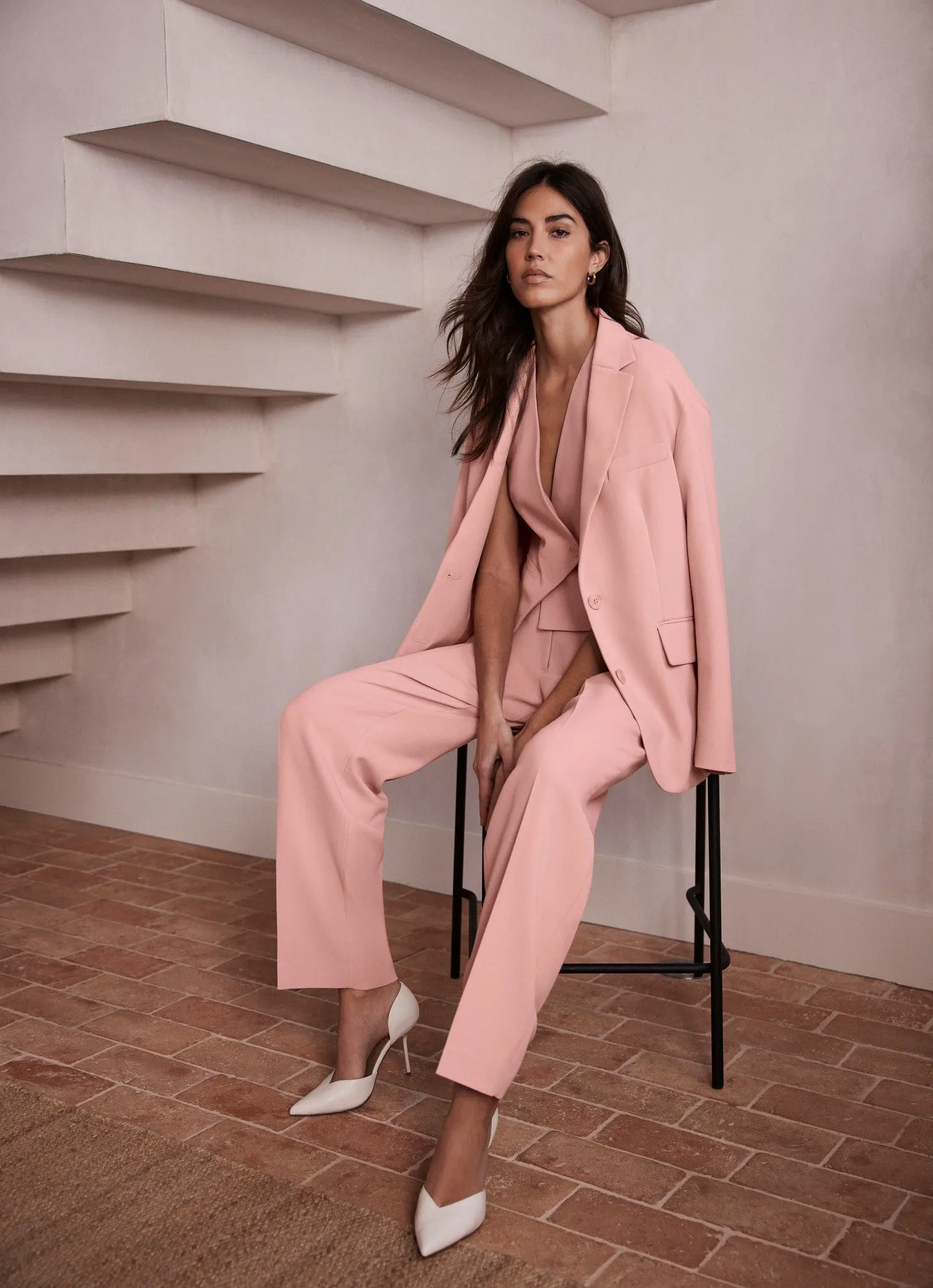Pink Tailored Wide Trousers sold by Mint Velvet product image thumbnail 2