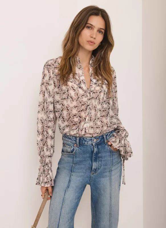 Cream Butterfly Print Blouse sold by Mint Velvet