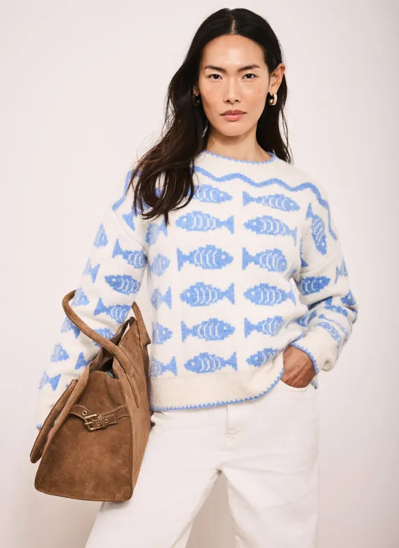 Blue Fish Wool Blend Knit Jumper sold by Mint Velvet