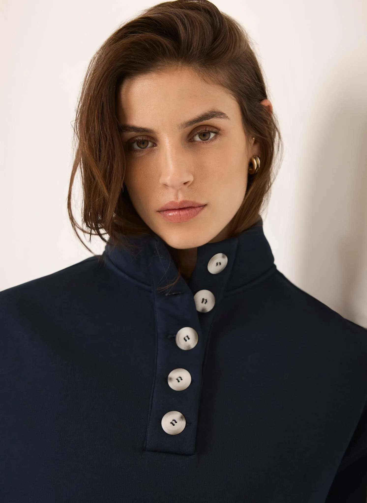 Navy Button Detail Sweatshirt sold by Mint Velvet product image thumbnail 4