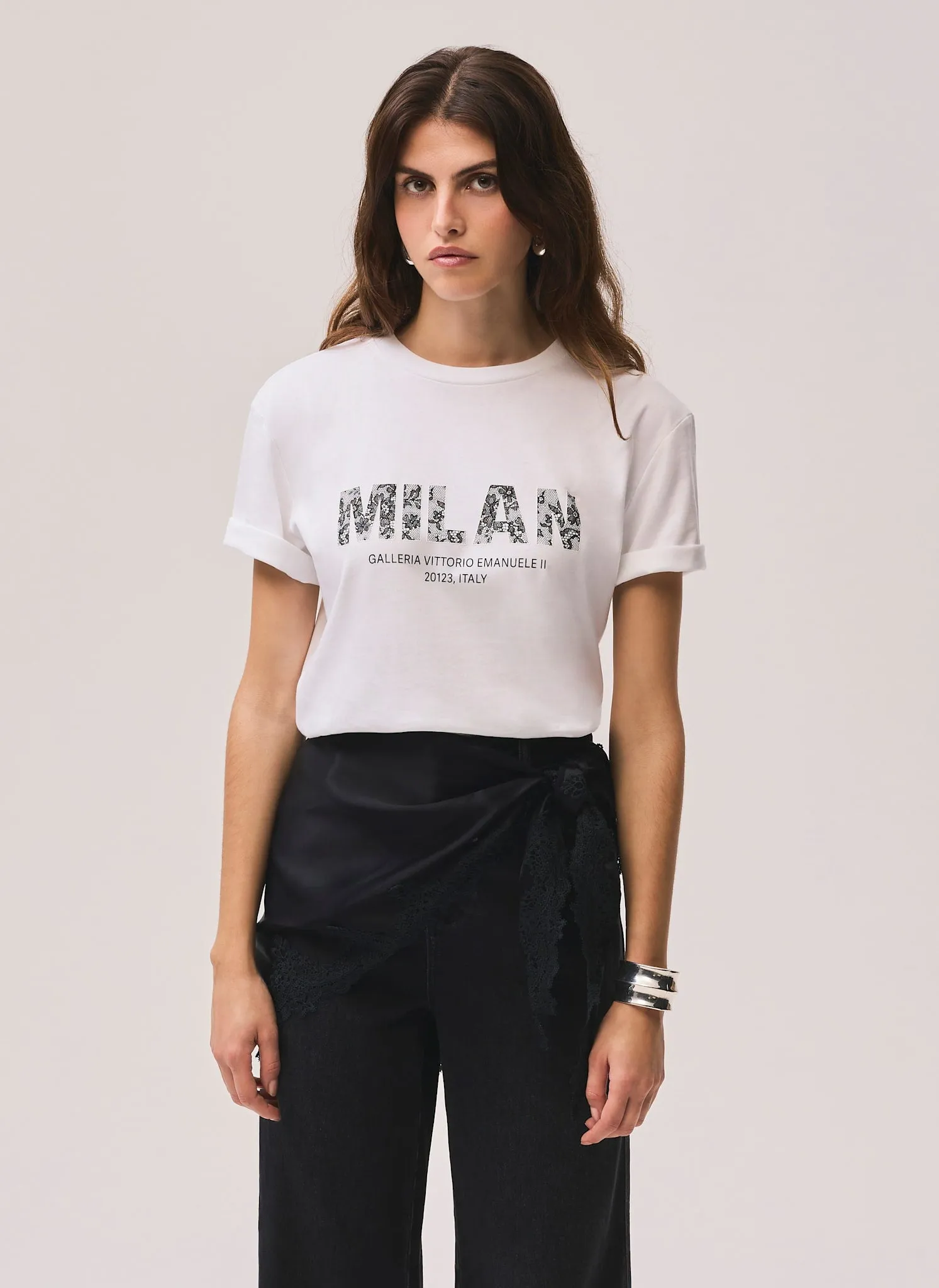 White Cotton Milan Graphic T-Shirt sold by Mint Velvet