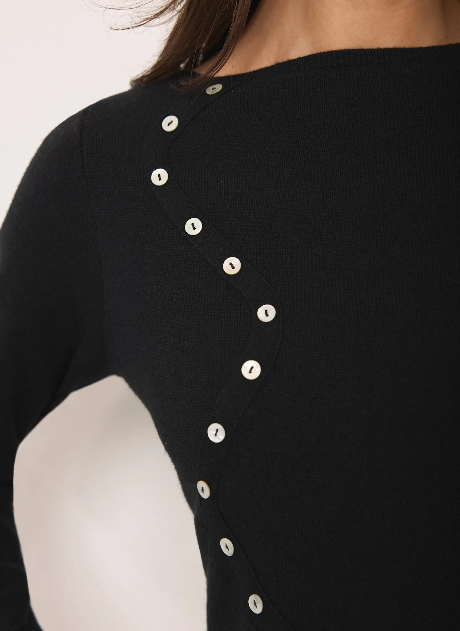 Black Button Detail Knit Top sold by Mint Velvet product image thumbnail 3