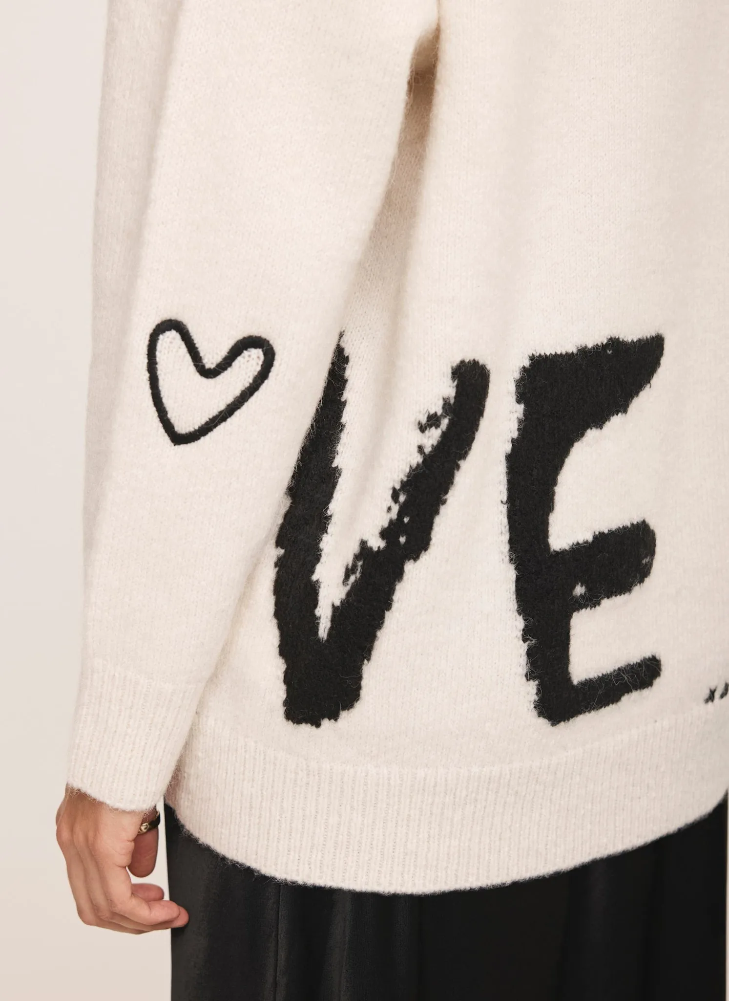 Cream Wool Blend Graphic Love Jumper sold by Mint Velvet product image thumbnail 3