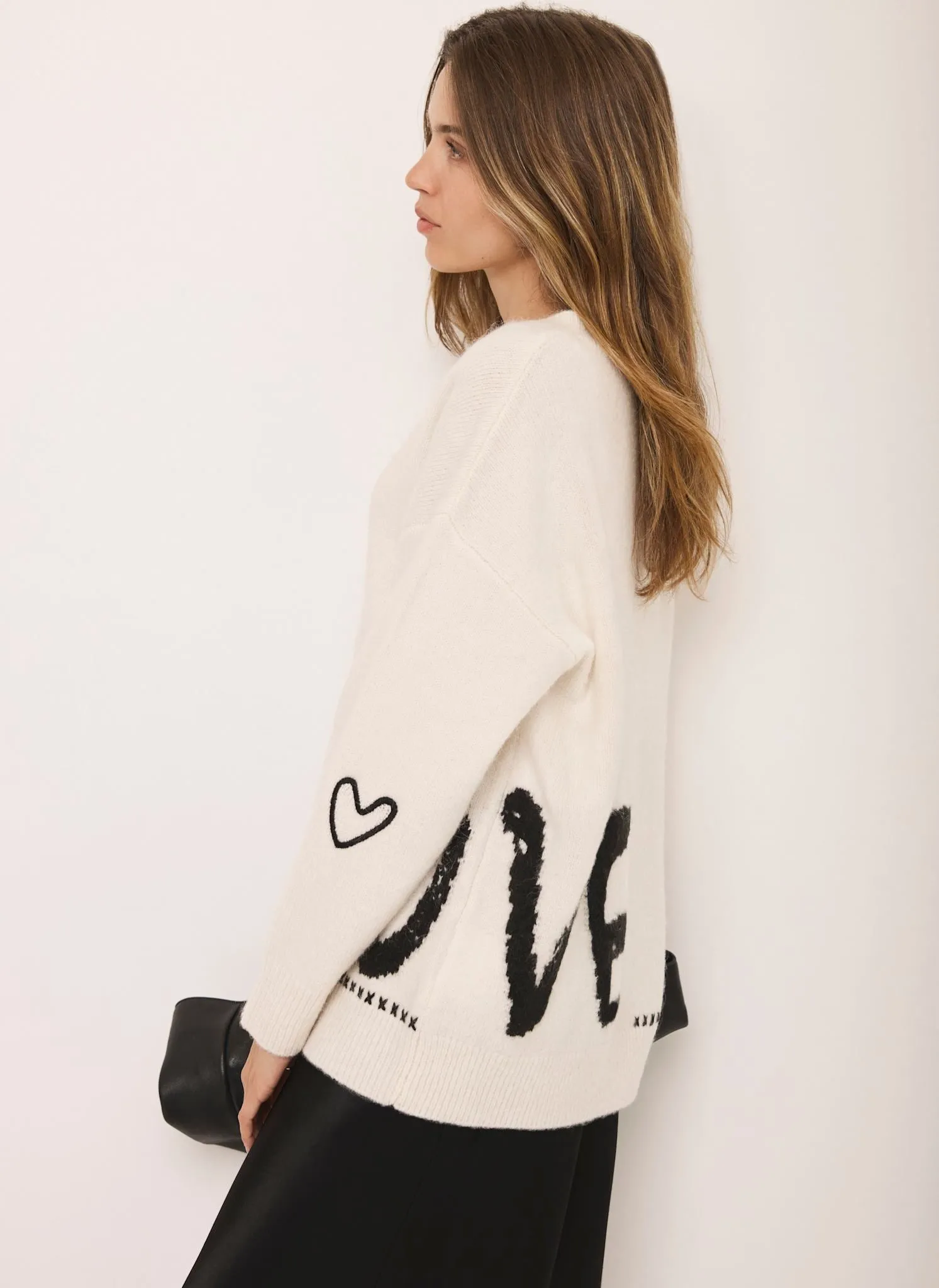 Cream Wool Blend Graphic Love Jumper sold by Mint Velvet product image thumbnail 5