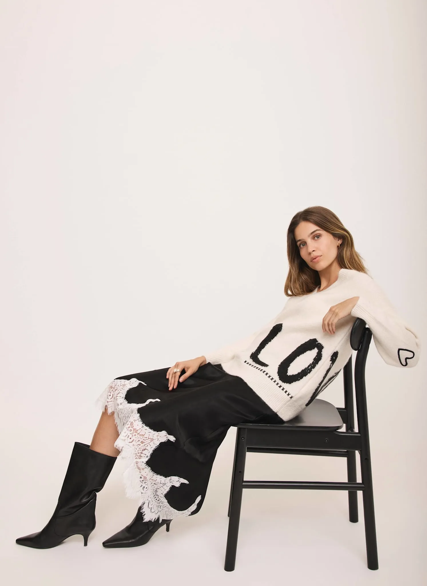 Cream Wool Blend Graphic Love Jumper sold by Mint Velvet product image thumbnail 2