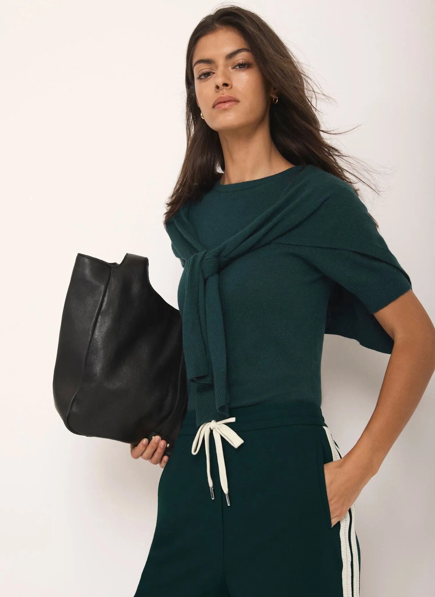 Teal Cotton Blend Scarf Detail Knit Top sold by Mint Velvet product image thumbnail 2