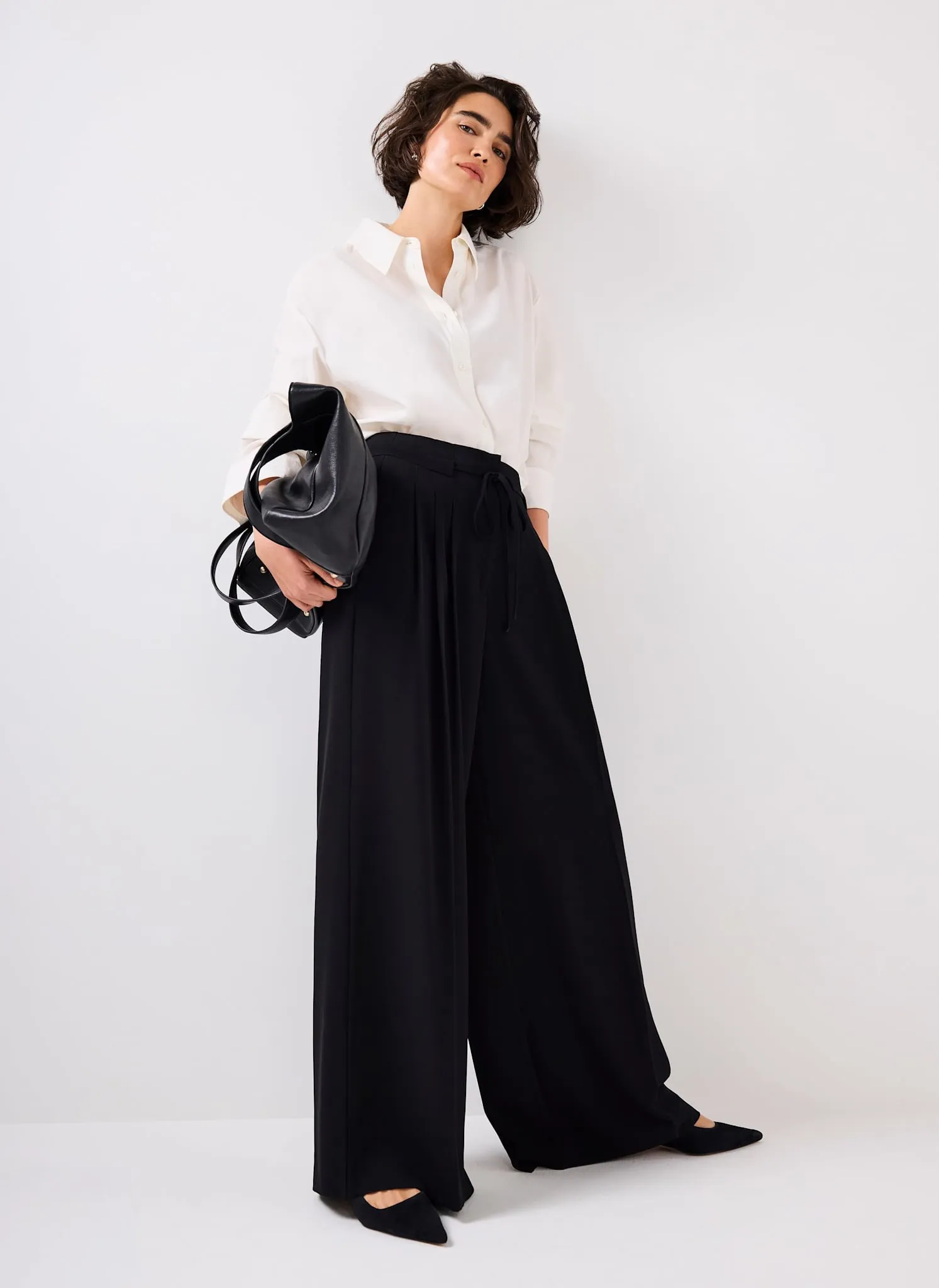 Black Tie Detail Wide Trousers sold by Mint Velvet product image thumbnail 2
