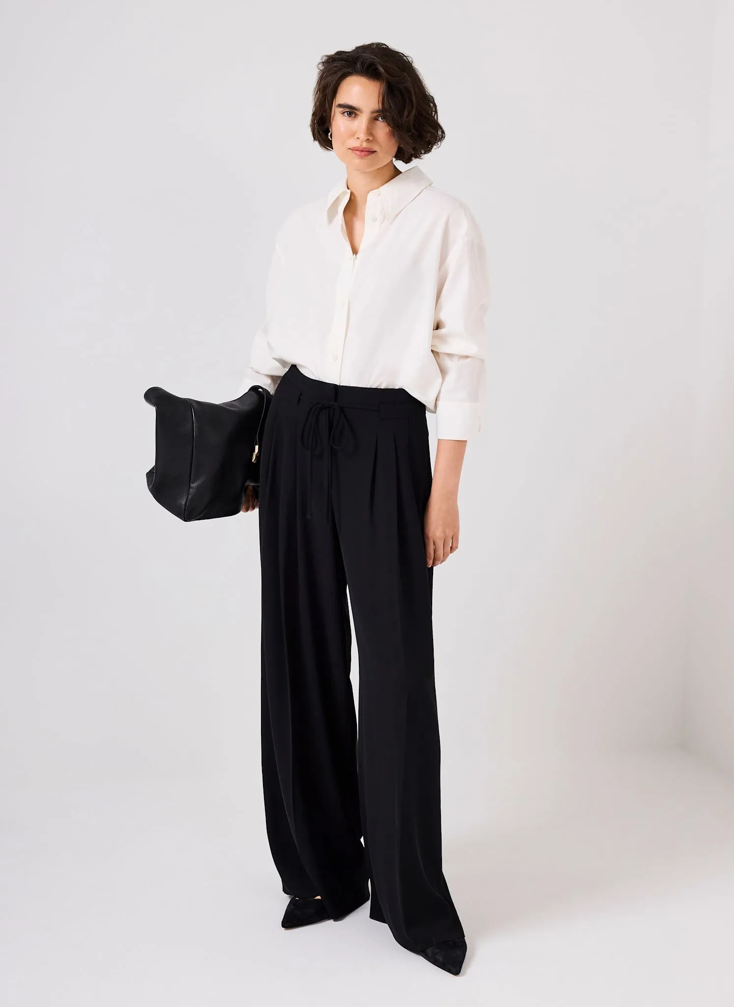 Black Tie Detail Wide Trousers sold by Mint Velvet product image thumbnail 4